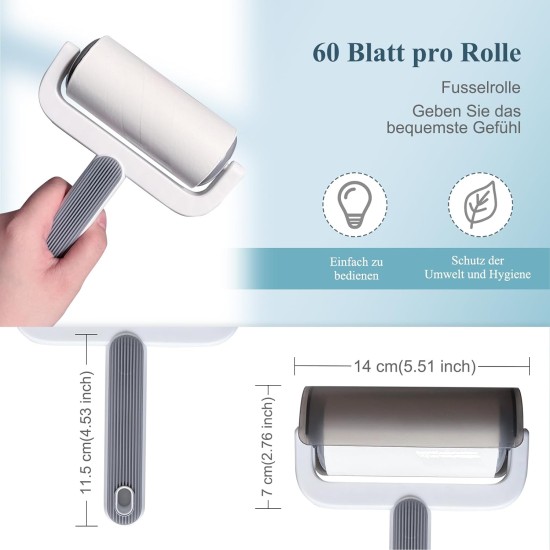Lint Roller, 6 Rolls with 2 Dispensers, 1 Dust Cover, Extra Sticky Lint Roller, Clothes, Lint Roller for Clothes, Hair, Cat Hair, Dog Hair, 60 Sheets/Rolls Lint Roller, 6 Rolls with 2 Dispensers, 1 Dust Cover, Extra Sticky Lint Roller, Clothes, Lint Roller for Clothes, Hair, Cat Hair, Dog Hair, 60 Sheets/Rolls