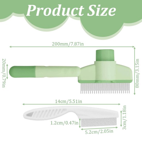 MIRKUZI Katzenkämme 2er-Pack Selbstreinigender Kamm, 1 grüner Stiftkamm + kleiner Flohkamm, Flohkamm für Katzen, Flohkamm für Hunde mit Auslöseknopf, Haustier-Hundebürste, Katzenbürste MIRKUZI Katzenkämme 2er-Pack Selbstreinigender Kamm, 1 grüner Stiftkamm + kleiner Flohkamm, Flohkamm für Katzen, Flohkamm für Hunde mit Auslöseknopf, Haustier-Hundebürste, Katzenbürste