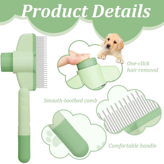 MIRKUZI Katzenkämme 2er-Pack Selbstreinigender Kamm, 1 grüner Stiftkamm + kleiner Flohkamm, Flohkamm für Katzen, Flohkamm für Hunde mit Auslöseknopf, Haustier-Hundebürste, Katzenbürste MIRKUZI Katzenkämme 2er-Pack Selbstreinigender Kamm, 1 grüner Stiftkamm + kleiner Flohkamm, Flohkamm für Katzen, Flohkamm für Hunde mit Auslöseknopf, Haustier-Hundebürste, Katzenbürste