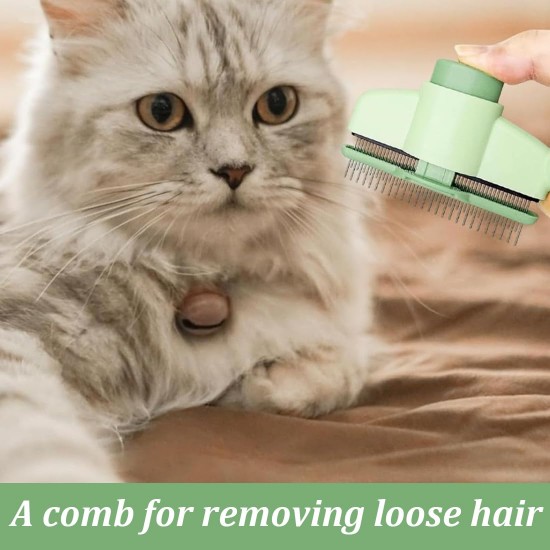 MIRKUZI Katzenkämme 2er-Pack Selbstreinigender Kamm, 1 grüner Stiftkamm + kleiner Flohkamm, Flohkamm für Katzen, Flohkamm für Hunde mit Auslöseknopf, Haustier-Hundebürste, Katzenbürste MIRKUZI Katzenkämme 2er-Pack Selbstreinigender Kamm, 1 grüner Stiftkamm + kleiner Flohkamm, Flohkamm für Katzen, Flohkamm für Hunde mit Auslöseknopf, Haustier-Hundebürste, Katzenbürste