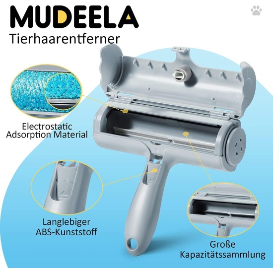 MUDEELA Lint Brush, Lint Roller for Pet Hair, Lint Roller Pet Hair, Pet Hair Remover, Furniture Sofa, Pet Hair Lint Roller, Removal of Dog Hair, Cat Hair, Grey MUDEELA Lint Brush, Lint Roller for Pet Hair, Lint Roller Pet Hair, Pet Hair Remover, Furniture Sofa, Pet Hair Lint Roller, Removal of Dog Hair, Cat Hair, Grey