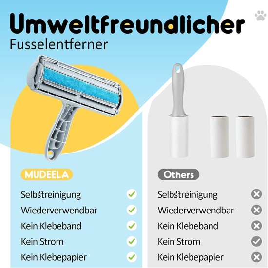 MUDEELA Lint Brush, Lint Roller for Pet Hair, Lint Roller Pet Hair, Pet Hair Remover, Furniture Sofa, Pet Hair Lint Roller, Removal of Dog Hair, Cat Hair, Grey MUDEELA Lint Brush, Lint Roller for Pet Hair, Lint Roller Pet Hair, Pet Hair Remover, Furniture Sofa, Pet Hair Lint Roller, Removal of Dog Hair, Cat Hair, Grey