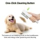 Marchul 2-Piece Cat Comb Dog Combs Set, Flea Comb for Cats and Dogs, Self-Cleaning Cat Grooming Brush with Release Button and Stainless Steel Metal Round Teeth for Removal, White