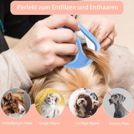 May Huang Cat Detangling Knife, Pack of 4 Knot Comb Hair Removal Tool, Multifunctional Hair Removal Comb, Portable Pet Comb, Dematting Comb for Undercoat & Tangles May Huang Cat Detangling Knife, Pack of 4 Knot Comb Hair Removal Tool, Multifunctional Hair Removal Comb, Portable Pet Comb, Dematting Comb for Undercoat & Tangles