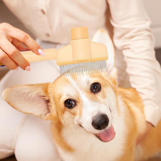 MigWoo Pack of 2 Fellblitz Brush, Self-Cleaning Cat Comb for Pets, Cat Brush with Release Button, with Bath Brush, Rubber Curry and Storage Bag, Cleaning Loose Hair MigWoo Pack of 2 Fellblitz Brush, Self-Cleaning Cat Comb for Pets, Cat Brush with Release Button, with Bath Brush, Rubber Curry and Storage Bag, Cleaning Loose Hair