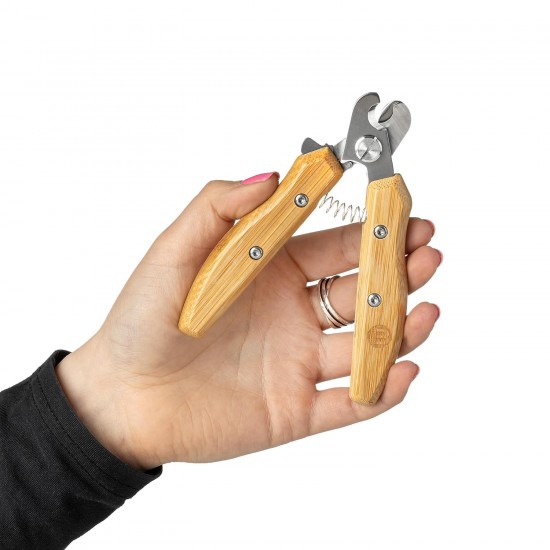 Mikki, Bamboo Dog & Cat Claw Clippers with Safety Stop to Reduce Risk of Overcutting, Micro Serrated Blades for a Clean Cut, Small Mikki, Bamboo Dog & Cat Claw Clippers with Safety Stop to Reduce Risk of Overcutting, Micro Serrated Blades for a Clean Cut, Small