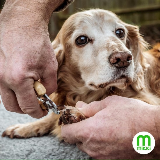 Mikki, Bamboo Dog & Cat Claw Clippers with Safety Stop to Reduce Risk of Overcutting, Micro Serrated Blades for a Clean Cut, Large Mikki, Bamboo Dog & Cat Claw Clippers with Safety Stop to Reduce Risk of Overcutting, Micro Serrated Blades for a Clean Cut, Large