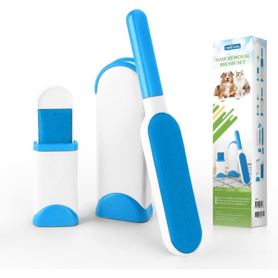 Nobleza Lint Brush Pet Hair, Reusable Lint Roller, Pet Hair Remover with Extremely Easy Cleaning, Self-Cleaning Pet Hair Remover for Cat Hair and Dog Hair Removal Nobleza Lint Brush Pet Hair, Reusable Lint Roller, Pet Hair Remover with Extremely Easy Cleaning, Self-Cleaning Pet Hair Remover for Cat Hair and Dog Hair Removal