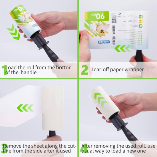 Nobleza Lint Brush Pet Hair, Reusable Lint Roller, Pet Hair Remover with Extremely Easy Cleaning, Self-Cleaning Pet Hair Remover for Cat Hair and Dog Hair Removal Nobleza Lint Brush Pet Hair, Reusable Lint Roller, Pet Hair Remover with Extremely Easy Cleaning, Self-Cleaning Pet Hair Remover for Cat Hair and Dog Hair Removal