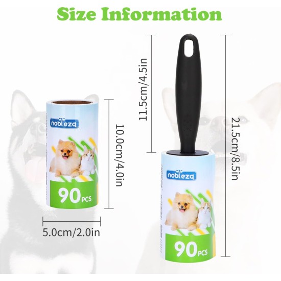 Nobleza Lint Brush Pet Hair, Reusable Lint Roller, Pet Hair Remover with Extremely Easy Cleaning, Self-Cleaning Pet Hair Remover for Cat Hair and Dog Hair Removal Nobleza Lint Brush Pet Hair, Reusable Lint Roller, Pet Hair Remover with Extremely Easy Cleaning, Self-Cleaning Pet Hair Remover for Cat Hair and Dog Hair Removal