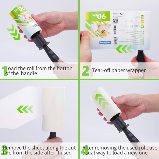 Nobleza Lint Brush Pet Hair, Reusable Lint Roller, Pet Hair Remover with Extremely Easy Cleaning, Self-Cleaning Pet Hair Remover for Cat Hair and Dog Hair Removal Nobleza Lint Brush Pet Hair, Reusable Lint Roller, Pet Hair Remover with Extremely Easy Cleaning, Self-Cleaning Pet Hair Remover for Cat Hair and Dog Hair Removal