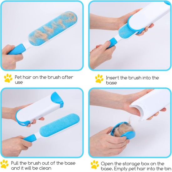 Nobleza Lint Brush Pet Hair, Reusable Lint Roller, Pet Hair Remover with Extremely Easy Cleaning, Self-Cleaning Pet Hair Remover for Cat Hair and Dog Hair Removal Nobleza Lint Brush Pet Hair, Reusable Lint Roller, Pet Hair Remover with Extremely Easy Cleaning, Self-Cleaning Pet Hair Remover for Cat Hair and Dog Hair Removal