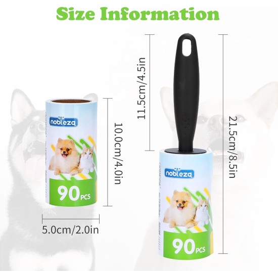 Nobleza Lint Brush Pet Hair, Reusable Lint Roller, Pet Hair Remover with Extremely Easy Cleaning, Self-Cleaning Pet Hair Remover for Cat Hair and Dog Hair Removal Nobleza Lint Brush Pet Hair, Reusable Lint Roller, Pet Hair Remover with Extremely Easy Cleaning, Self-Cleaning Pet Hair Remover for Cat Hair and Dog Hair Removal