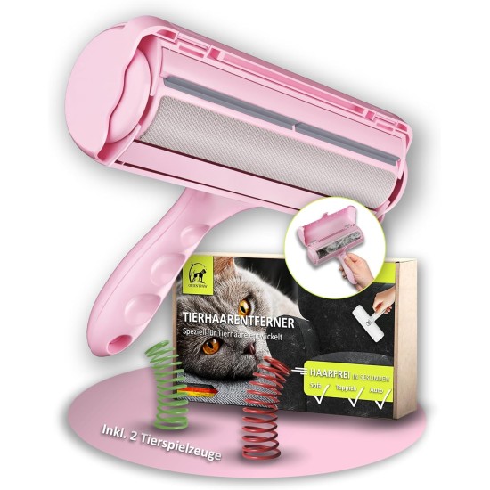 ORIENTPAW® Professional Pet Hair Remover - Lint Roller for Cats & Dogs - 100% Hygiene Effective Cleaning - Reusable Self-Cleaning Cat Hair Remover Pink - For Carpet, Furniture, Sofa & Car
