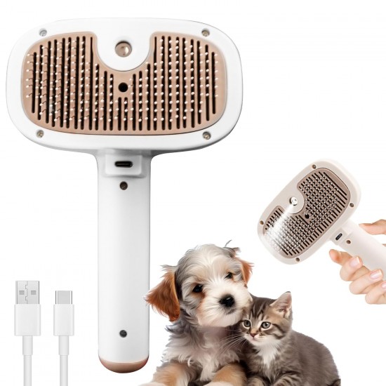 Osinaga Cat Brush, Universal Pet Brush, Cat Brush Long and Short Hair, Cat Hair Brush for Removing Loose Fur and Massage, Cat Brush with Steam 3-in-1 Osinaga Cat Brush, Universal Pet Brush, Cat Brush Long and Short Hair, Cat Hair Brush for Removing Loose Fur and Massage, Cat Brush with Steam 3-in-1
