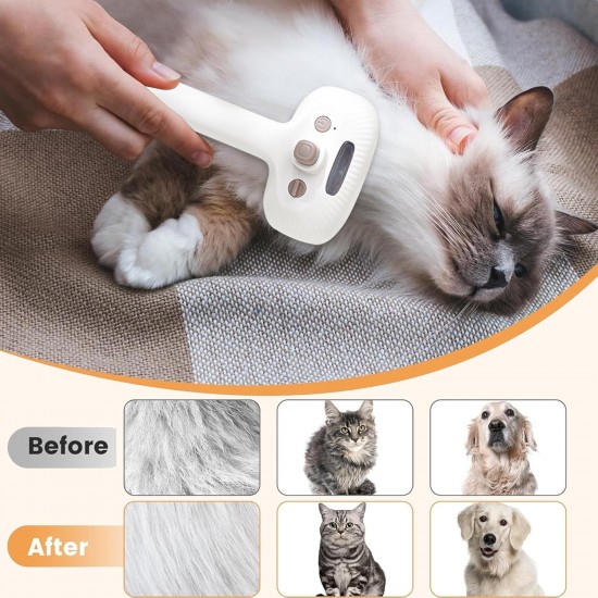 Osinaga Cat Brush, Universal Pet Brush, Cat Brush Long and Short Hair, Cat Hair Brush for Removing Loose Fur and Massage, Cat Brush with Steam 3-in-1 Osinaga Cat Brush, Universal Pet Brush, Cat Brush Long and Short Hair, Cat Hair Brush for Removing Loose Fur and Massage, Cat Brush with Steam 3-in-1