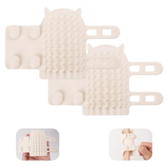 Pack of 2 Cat Brush, 2-in-1 Self-Cleaning Cat Brush Cat Hair Removal Gloves Brush Cat Hair Brush for Cats with Short or Long Hair