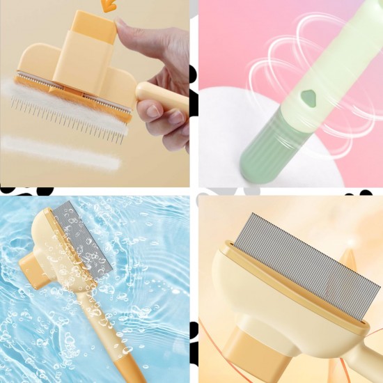 Pack of 2 Fellblitz Cat Brush with Release Button, Self-Cleaning Flea Comb for Cats and Dogs, Self-Cleaning Cat Comb, Self-Cleaning Flea Comb for Pets Pack of 2 Fellblitz Cat Brush with Release Button, Self-Cleaning Flea Comb for Cats and Dogs, Self-Cleaning Cat Comb, Self-Cleaning Flea Comb for Pets