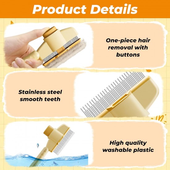 Pack of 2 Flea Combs Dogs - Self-Cleaning Care Comb for Dogs and Cats, Fur Miracle Brush Dog, Paw Moon Brush (Green + Yellow) Pack of 2 Flea Combs Dogs - Self-Cleaning Care Comb for Dogs and Cats, Fur Miracle Brush Dog, Paw Moon Brush (Green + Yellow)