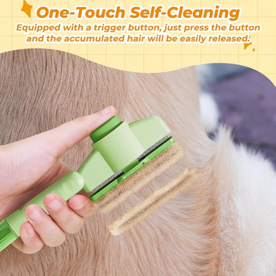 Pack of 2 Flea Combs Dogs - Self-Cleaning Care Comb for Dogs and Cats, Fur Miracle Brush Dog, Paw Moon Brush (Green + Yellow) Pack of 2 Flea Combs Dogs - Self-Cleaning Care Comb for Dogs and Cats, Fur Miracle Brush Dog, Paw Moon Brush (Green + Yellow)