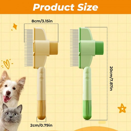 Pack of 2 Flea Combs Dogs - Self-Cleaning Care Comb for Dogs and Cats, Fur Miracle Brush Dog, Paw Moon Brush (Green + Yellow) Pack of 2 Flea Combs Dogs - Self-Cleaning Care Comb for Dogs and Cats, Fur Miracle Brush Dog, Paw Moon Brush (Green + Yellow)