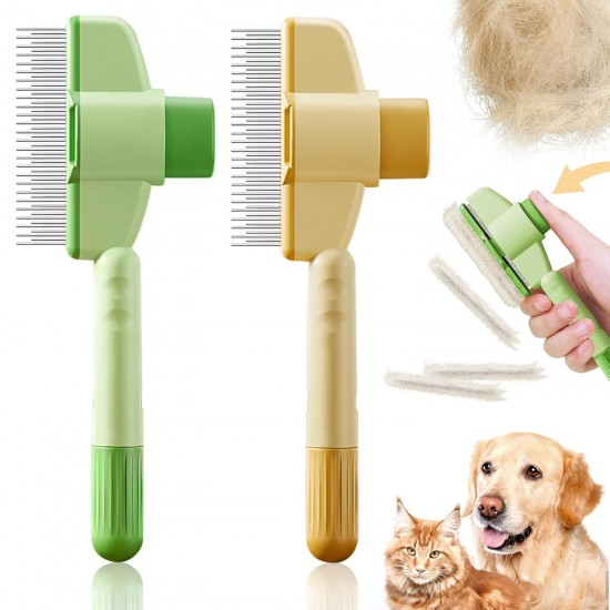 Pack of 2 Flea Combs Dogs - Self-Cleaning Care Comb for Dogs and Cats, Fur Miracle Brush Dog, Paw Moon Brush (Green + Yellow) Pack of 2 Flea Combs Dogs - Self-Cleaning Care Comb for Dogs and Cats, Fur Miracle Brush Dog, Paw Moon Brush (Green + Yellow)
