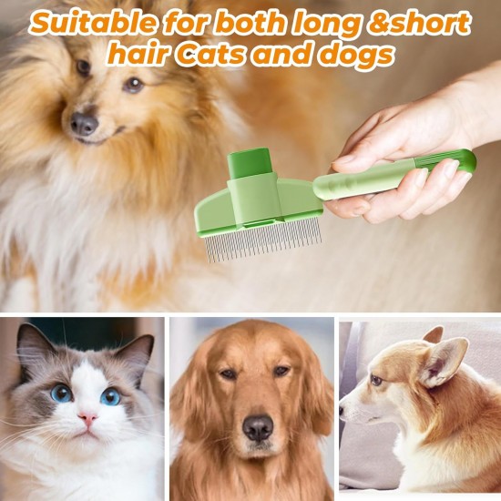 Pack of 2 Flea Combs Dogs - Self-Cleaning Care Comb for Dogs and Cats, Fur Miracle Brush Dog, Paw Moon Brush (Green + Yellow) Pack of 2 Flea Combs Dogs - Self-Cleaning Care Comb for Dogs and Cats, Fur Miracle Brush Dog, Paw Moon Brush (Green + Yellow)