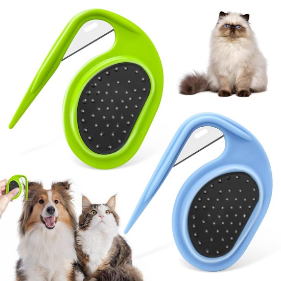 Pack of 2 Pet Knotting Comb, Cat Dematting Knife with Steel Blade, Knot Comb Hair Removal Tool, Knot Comb for Cat, Perfect for Removing Tangles Pack of 2 Pet Knotting Comb, Cat Dematting Knife with Steel Blade, Knot Comb Hair Removal Tool, Knot Comb for Cat, Perfect for Removing Tangles