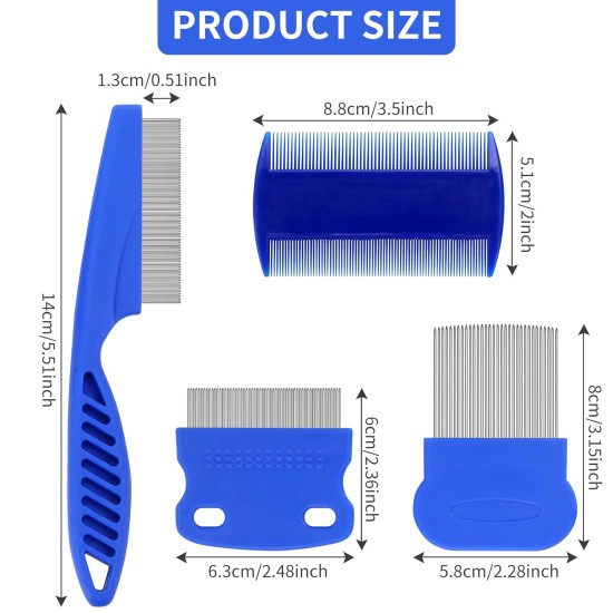 Pack of 4 Flea Combs for Cats, Flea Comb for Cats and Dogs (Blue), Flea Comb Dogs, Flea Comb, Metal Flea Comb, Cats for Dogs and Cats, Effective Against Fleas and Lice Professional Flea Comb Pack of 4 Flea Combs for Cats, Flea Comb for Cats and Dogs (Blue), Flea Comb Dogs, Flea Comb, Metal Flea Comb, Cats for Dogs and Cats, Effective Against Fleas and Lice Professional Flea Comb