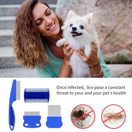 Pack of 4 Flea Combs for Cats, Flea Comb for Cats and Dogs (Blue), Flea Comb Dogs, Flea Comb, Metal Flea Comb, Cats for Dogs and Cats, Effective Against Fleas and Lice Professional Flea Comb Pack of 4 Flea Combs for Cats, Flea Comb for Cats and Dogs (Blue), Flea Comb Dogs, Flea Comb, Metal Flea Comb, Cats for Dogs and Cats, Effective Against Fleas and Lice Professional Flea Comb