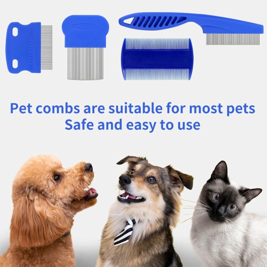 Pack of 4 Flea Combs for Cats, Flea Comb for Cats and Dogs (Blue), Flea Comb Dogs, Flea Comb, Metal Flea Comb, Cats for Dogs and Cats, Effective Against Fleas and Lice Professional Flea Comb Pack of 4 Flea Combs for Cats, Flea Comb for Cats and Dogs (Blue), Flea Comb Dogs, Flea Comb, Metal Flea Comb, Cats for Dogs and Cats, Effective Against Fleas and Lice Professional Flea Comb
