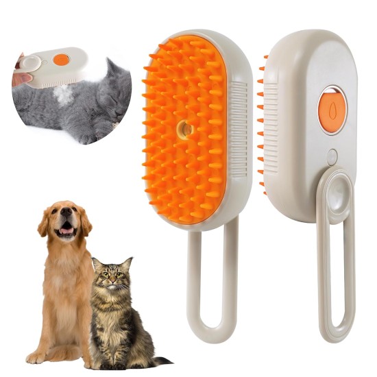 Pet Brush with Spray Button, USB Rechargeable Pet Hair Removal Brush Indoor Cat Grooming Brush, Pet Comb for Kittens and Puppies, Massages and Removes Loose Hair Pet Brush with Spray Button, USB Rechargeable Pet Hair Removal Brush Indoor Cat Grooming Brush, Pet Comb for Kittens and Puppies, Massages and Removes Loose Hair