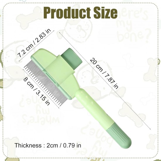 Pet Hair Removal Comb, Flea Comb, Cat Hair Brush with Release Button, Hair Removal Brush for Short and Long Haired Dogs, Cleaning Loose Knotted Fur (Green) Pet Hair Removal Comb, Flea Comb, Cat Hair Brush with Release Button, Hair Removal Brush for Short and Long Haired Dogs, Cleaning Loose Knotted Fur (Green)