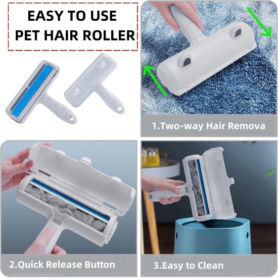 Pet Hair Remover and Reusable Lint Roller, Efficient Pet Hair Remover Roller, Cat and Dog Hair Remover for Couch, Furniture, Clothes, Bedding Pet Hair Remover and Reusable Lint Roller, Efficient Pet Hair Remover Roller, Cat and Dog Hair Remover for Couch, Furniture, Clothes, Bedding