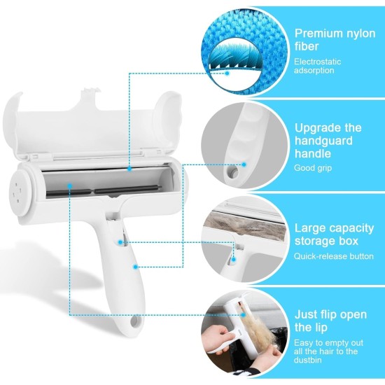 Pet Hair Remover and Reusable Lint Roller, Efficient Pet Hair Remover Roller, Cat and Dog Hair Remover for Couch, Furniture, Clothes, Bedding Pet Hair Remover and Reusable Lint Roller, Efficient Pet Hair Remover Roller, Cat and Dog Hair Remover for Couch, Furniture, Clothes, Bedding