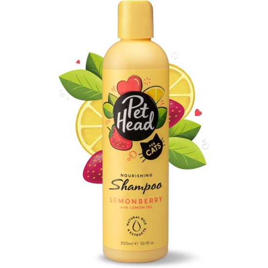 Pet Head Felin' Good Cat Shampoo Lemon Berry Fragrance Nourishes and Soothes Your Cat's Coat pH Neutral Vegan & Cruelty Free Gentle Formula for Cats and Kittens 300 ml Pet Head Felin' Good Cat Shampoo Lemon Berry Fragrance Nourishes and Soothes Your Cat's Coat pH Neutral Vegan & Cruelty Free Gentle Formula for Cats and Kittens 300 ml