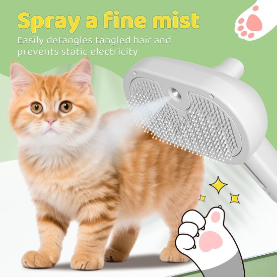 Pettidot Cat Brush with Steam Dog Brush, Steam Brush Cat and Dog Cat Hair Brush, Cat Comb Long Hair, Pet Hair Brush, Pink Pettidot Cat Brush with Steam Dog Brush, Steam Brush Cat and Dog Cat Hair Brush, Cat Comb Long Hair, Pet Hair Brush, Pink