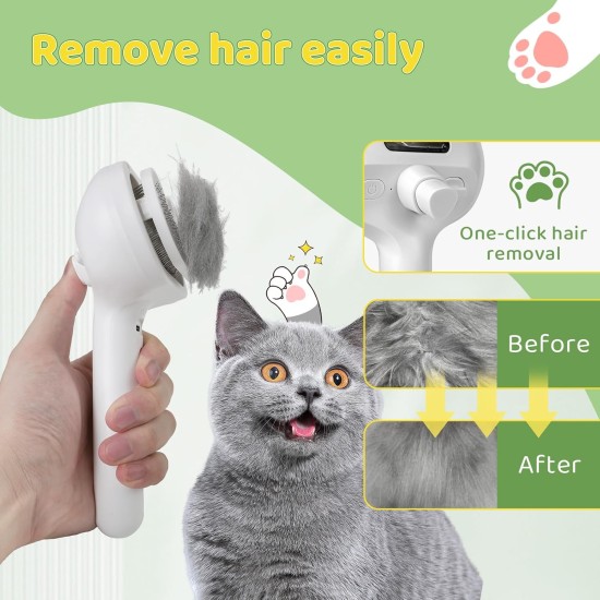 Pettidot Cat Brush with Steam Dog Brush, Steam Brush Cat and Dog Cat Hair Brush, Cat Comb Long Hair, Pet Hair Brush, Pink Pettidot Cat Brush with Steam Dog Brush, Steam Brush Cat and Dog Cat Hair Brush, Cat Comb Long Hair, Pet Hair Brush, Pink
