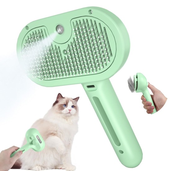 Pettidot Cat Brush with Steam Dog Brush, Steam Brush Cat and Dog Cat Hair Brush, Cat Comb Long Hair, Pet Hair Brush, Pink Pettidot Cat Brush with Steam Dog Brush, Steam Brush Cat and Dog Cat Hair Brush, Cat Comb Long Hair, Pet Hair Brush, Pink