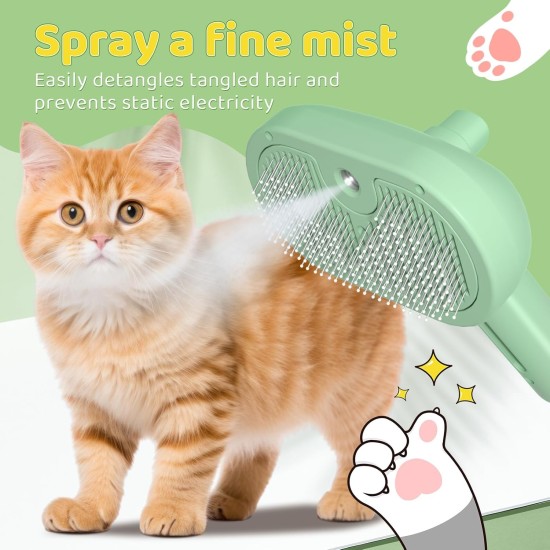 Pettidot Cat Brush with Steam Dog Brush, Steam Brush Cat and Dog Cat Hair Brush, Cat Comb Long Hair, Pet Hair Brush, Pink Pettidot Cat Brush with Steam Dog Brush, Steam Brush Cat and Dog Cat Hair Brush, Cat Comb Long Hair, Pet Hair Brush, Pink