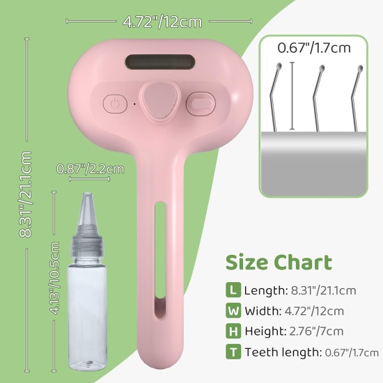 Pettidot Cat Brush with Steam Dog Brush, Steam Brush Cat and Dog Cat Hair Brush, Cat Comb Long Hair, Pet Hair Brush, Pink Pettidot Cat Brush with Steam Dog Brush, Steam Brush Cat and Dog Cat Hair Brush, Cat Comb Long Hair, Pet Hair Brush, Pink
