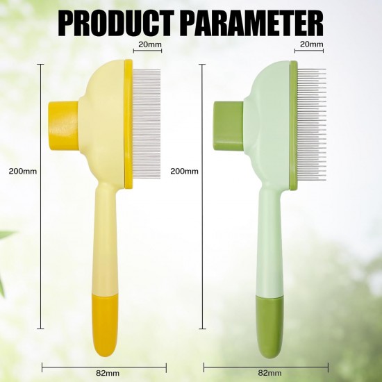 Poraceous Pack of 2 Self-Cleaning Flea Combs for Pets, Hair Removal Comb for Cats, Self-Cleaning Cat Brush, Care Comb Pets, for Long and Short Hair Care (Green + Yellow) Poraceous Pack of 2 Self-Cleaning Flea Combs for Pets, Hair Removal Comb for Cats, Self-Cleaning Cat Brush, Care Comb Pets, for Long and Short Hair Care (Green + Yellow)