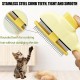 Poraceous Pack of 2 Self-Cleaning Flea Combs for Pets, Hair Removal Comb for Cats, Self-Cleaning Cat Brush, Care Comb Pets, for Long and Short Hair Care (Green + Yellow) Poraceous Pack of 2 Self-Cleaning Flea Combs for Pets, Hair Removal Comb for Cats, Self-Cleaning Cat Brush, Care Comb Pets, for Long and Short Hair Care (Green + Yellow)