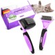 Pretty Paw ® Professional Cat Brush Set, Cat Care Set, 100% Hygiene & Comfort Thanks to Rounded Massage Bristles, Brush for Optimal Short and Long Hair, Undercoat Brush
