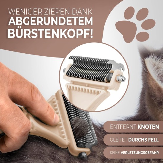 Pretty Paw ® Professional Cat Brush Set, Cat Care Set, 100% Hygiene & Comfort Thanks to Rounded Massage Bristles, Brush for Optimal Short and Long Hair, Undercoat Brush Pretty Paw ® Professional Cat Brush Set, Cat Care Set, 100% Hygiene & Comfort Thanks to Rounded Massage Bristles, Brush for Optimal Short and Long Hair, Undercoat Brush