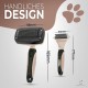Pretty Paw ® Professional Cat Brush Set, Cat Care Set, 100% Hygiene & Comfort Thanks to Rounded Massage Bristles, Brush for Optimal Short and Long Hair, Undercoat Brush
