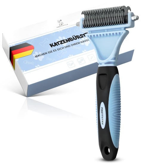 Pretty Paw® Cat Brush for Gentle and Precise Hair Removal, Suitable as a Cat Brush Long Hair & Cat Brush Short Hair Against Tangles, Comfortable Massaging Undercoat Brush Cat Pretty Paw® Cat Brush for Gentle and Precise Hair Removal, Suitable as a Cat Brush Long Hair & Cat Brush Short Hair Against Tangles, Comfortable Massaging Undercoat Brush Cat
