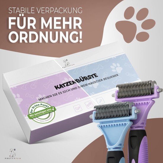 Pretty Paw® Cat Brush for Gentle and Precise Hair Removal, Suitable as a Cat Brush Long Hair & Cat Brush Short Hair Against Tangles, Comfortable Massaging Undercoat Brush Cat Pretty Paw® Cat Brush for Gentle and Precise Hair Removal, Suitable as a Cat Brush Long Hair & Cat Brush Short Hair Against Tangles, Comfortable Massaging Undercoat Brush Cat
