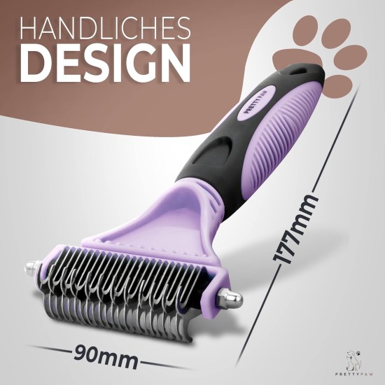Pretty Paw® Cat Brush for Gentle and Precise Hair Removal, Suitable as a Cat Brush Long Hair & Cat Brush Short Hair Against Tangles, Comfortable Massaging Undercoat Brush Cat Pretty Paw® Cat Brush for Gentle and Precise Hair Removal, Suitable as a Cat Brush Long Hair & Cat Brush Short Hair Against Tangles, Comfortable Massaging Undercoat Brush Cat