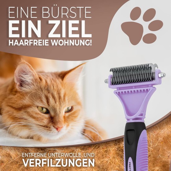 Pretty Paw® Cat Brush for Gentle and Precise Hair Removal, Suitable as a Cat Brush Long Hair & Cat Brush Short Hair Against Tangles, Comfortable Massaging Undercoat Brush Cat Pretty Paw® Cat Brush for Gentle and Precise Hair Removal, Suitable as a Cat Brush Long Hair & Cat Brush Short Hair Against Tangles, Comfortable Massaging Undercoat Brush Cat